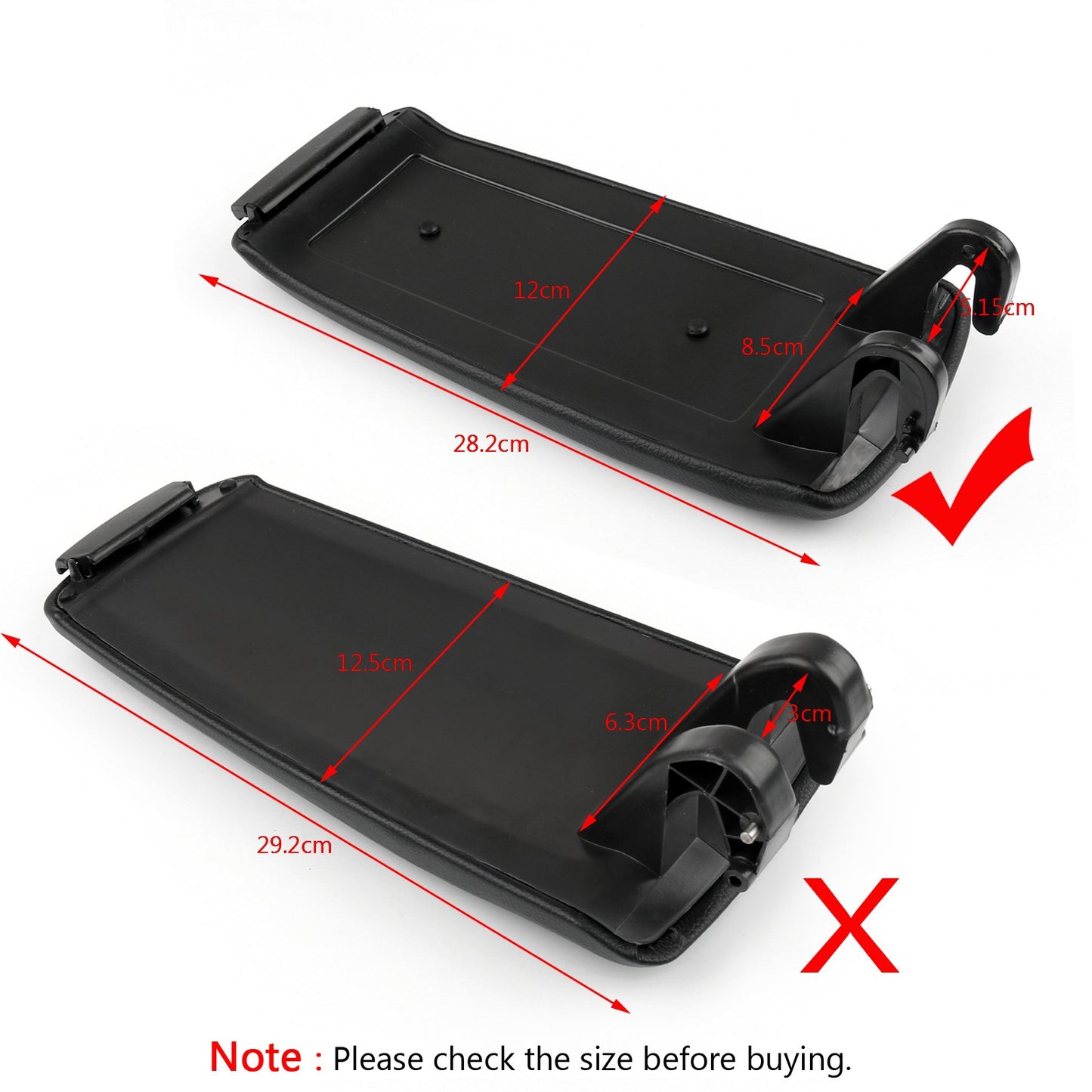PU Leather Center Console Armrest Cover Lid For Audi A4 S4 A6 2000-2008 Black 03