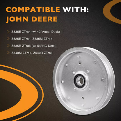 3Pcs AUC10172 Lawn Mower Deck Flat Idler Pulley For John Deere Z540R ZTrak 15959