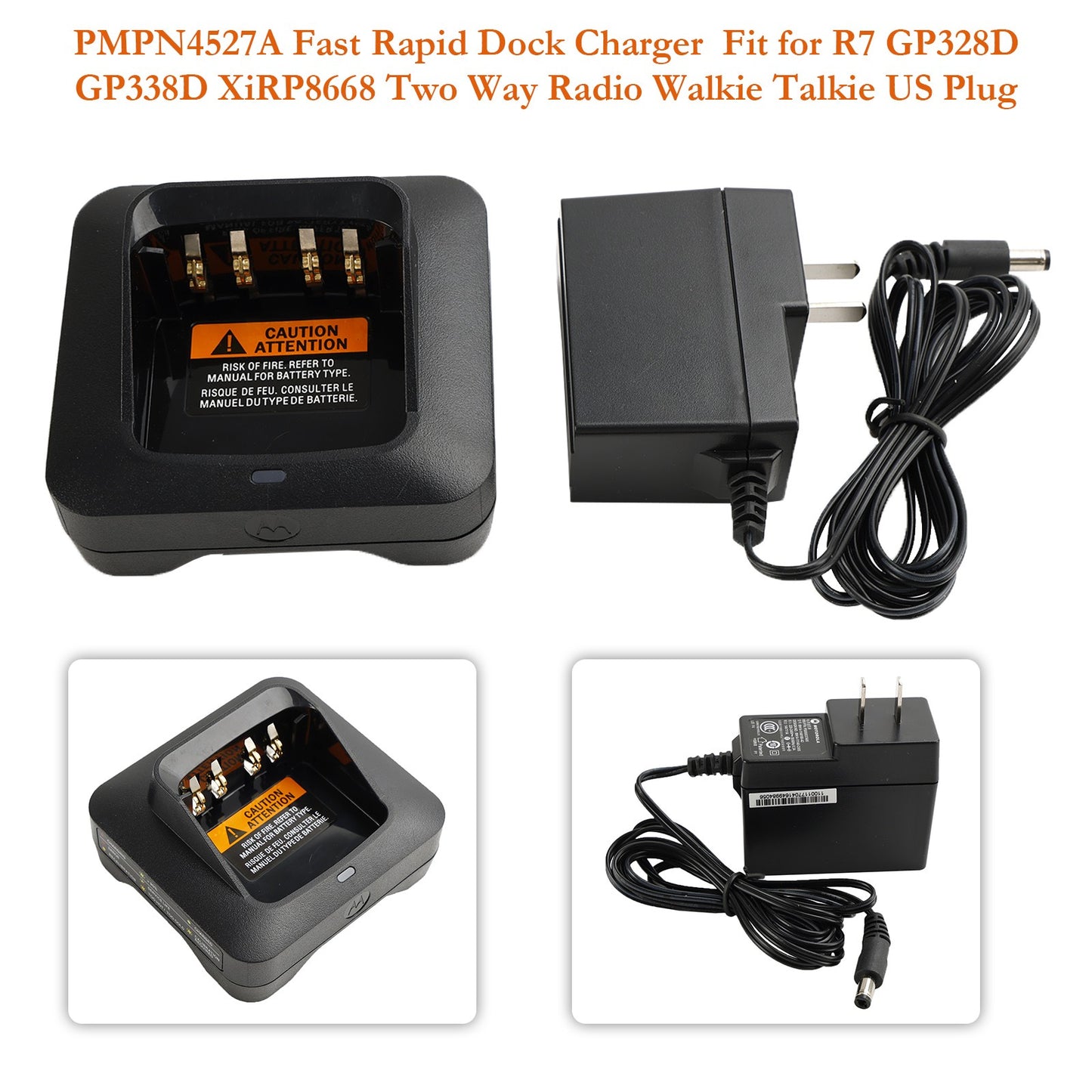 PMPN4527A Battery Rapid Dock Charger For R7 GP328D GP338D XiRP8668 Radio US Plug
