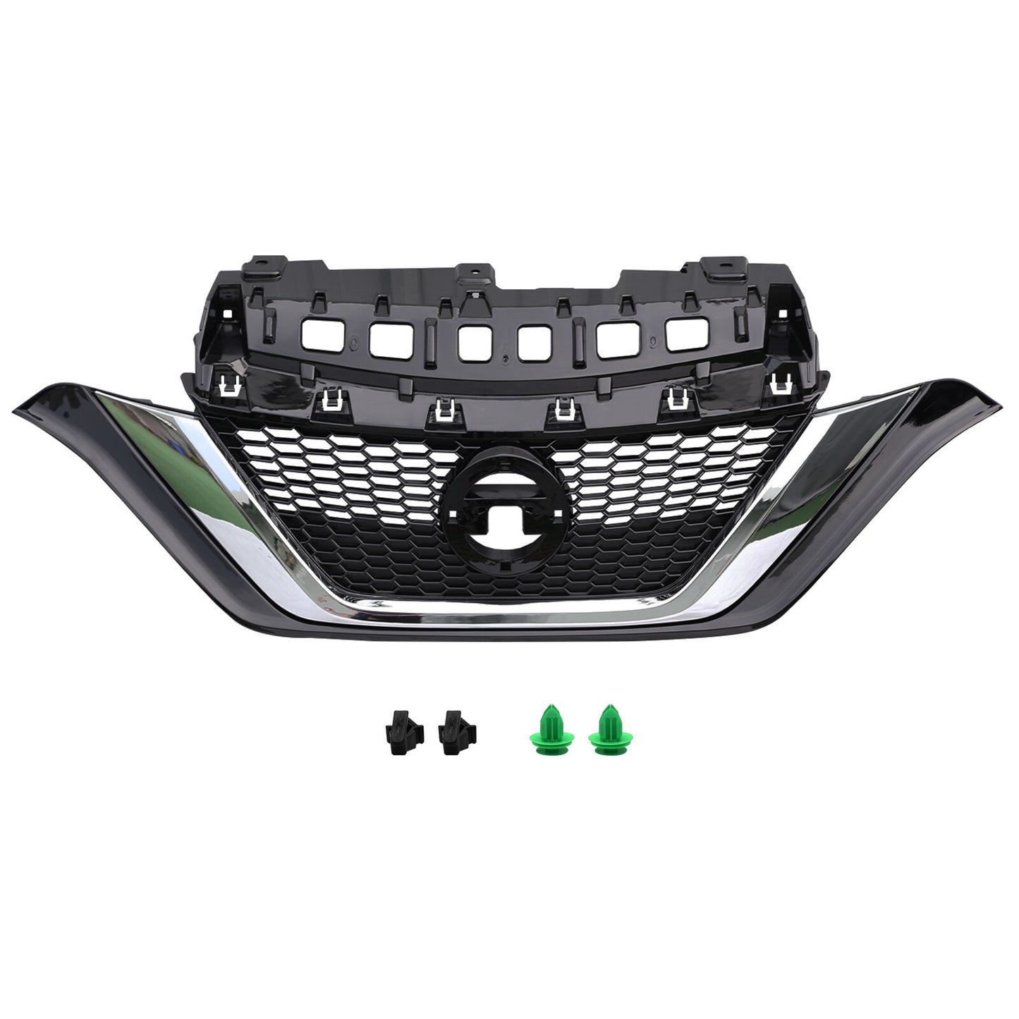 Front Bumper Upper Grille Chrome For 2017-2019 Nissan Versa Note 623109ME0A