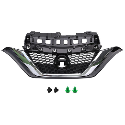 Front Bumper Upper Grille Chrome For 2017-2019 Nissan Versa Note 623109ME0A