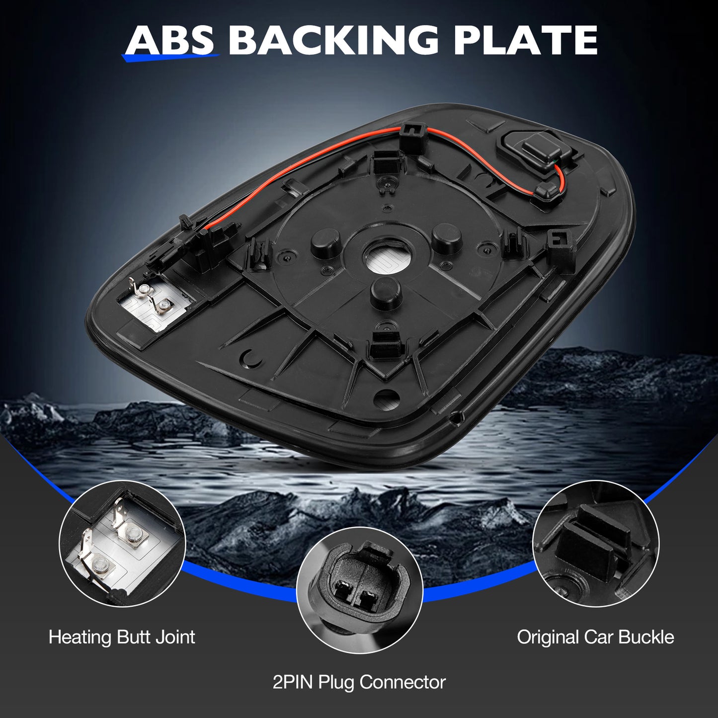 Heated Mirror Glass w/ BSD Left Driver Side For 13-24 Toyota RAV4 Tacoma 4Runner