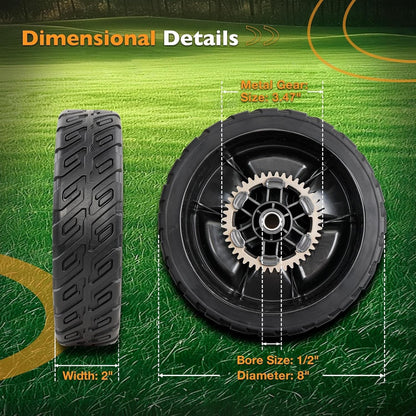 2 Pack-8" Lawn Mower Wheels For Honda HRN216 Series Rear Wheels 42710-VR8-N00ZA