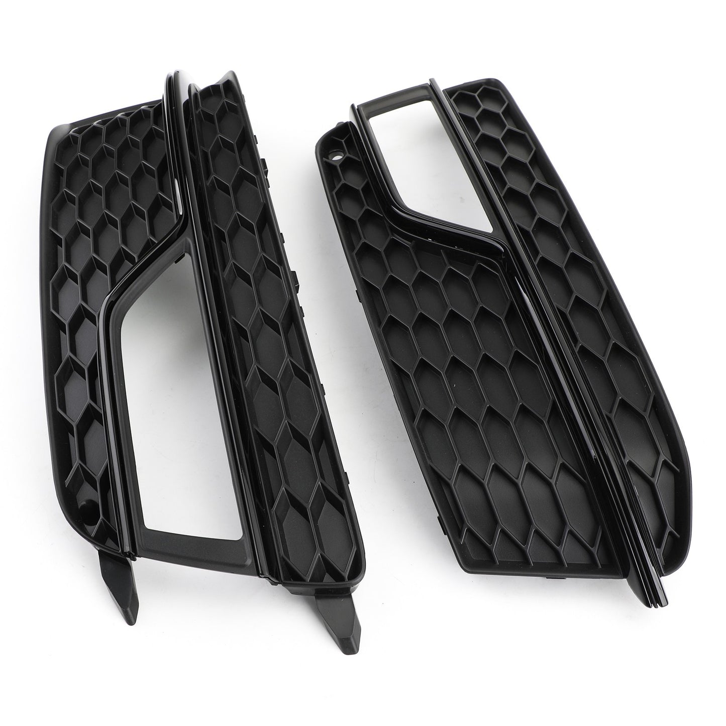 Pair Front Fog Lamp Black Trim Grills Grill Fit AUDI A5 S-Line S5 2013-2016