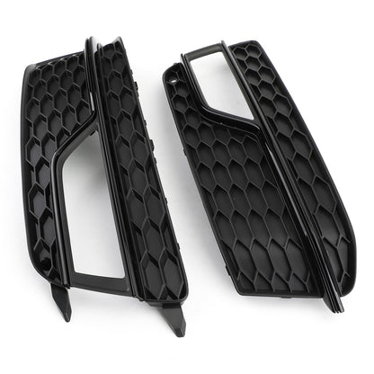 Pair Front Fog Lamp Black Trim Grills Grill Fit AUDI A5 S-Line S5 2013-2016
