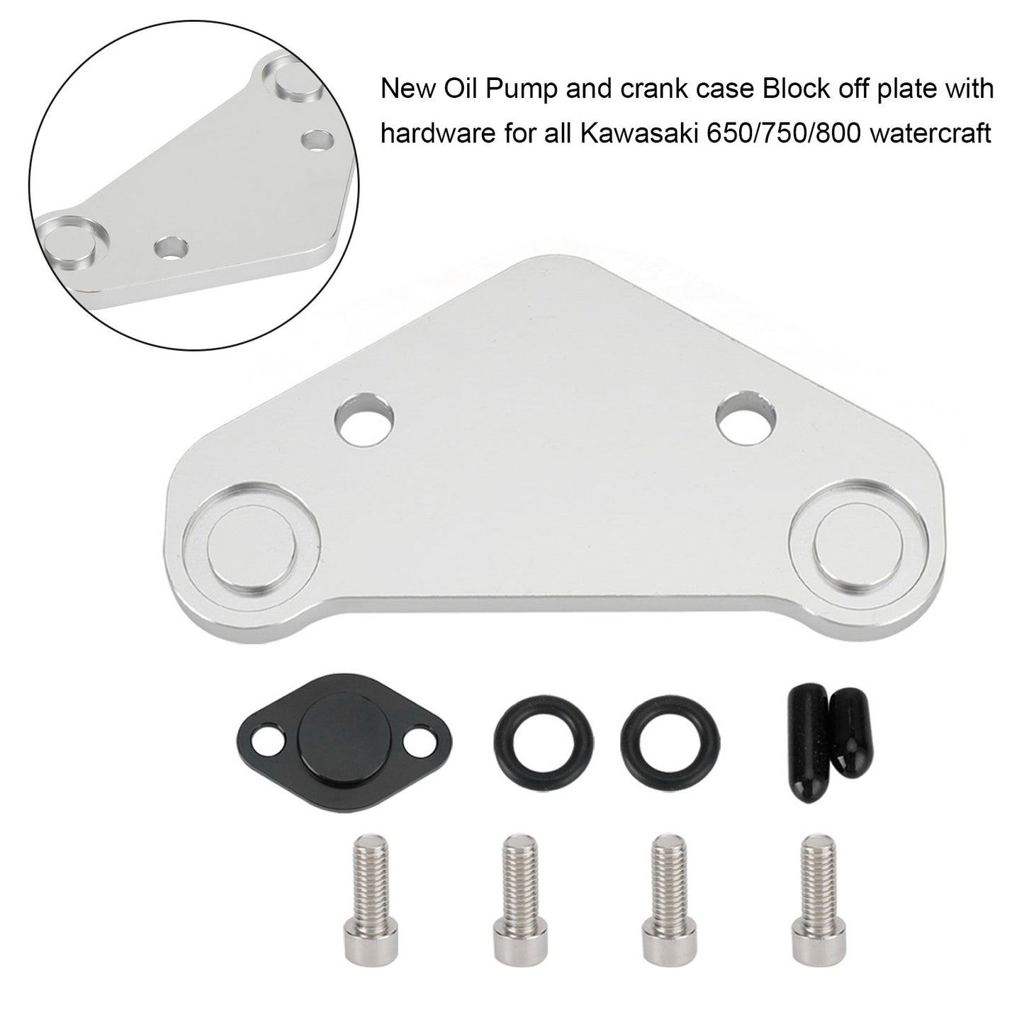 Crankcase Oil Plate Cover Cap Drain for Kawasaki 650/750SX, X2, SS, ST 1986-2002