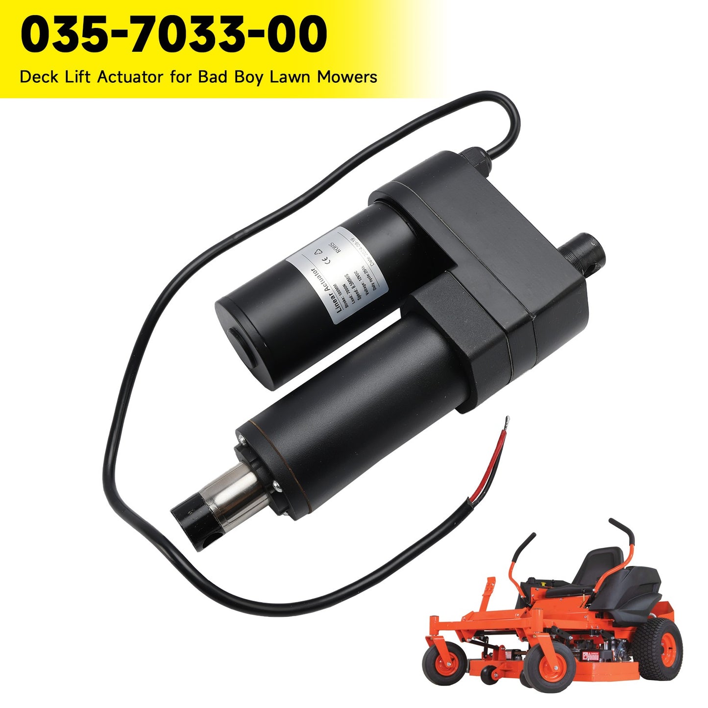 Deck Lift Actuator 035-7033-00 for Bad Boy Lawn Mowers ZT Elite CZT Maverick