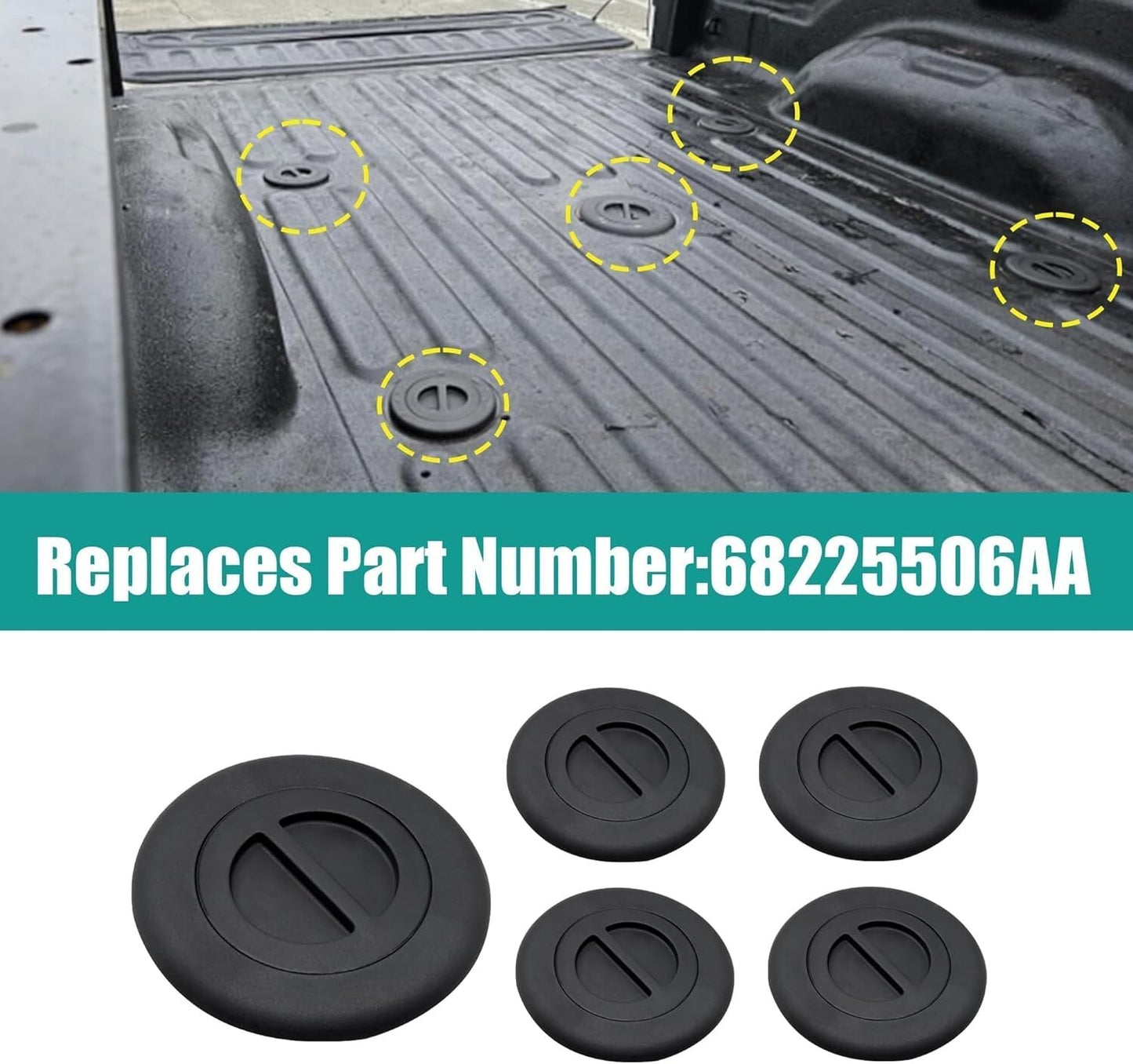 Wheel/Gooseneck Bed Plug Cover Kit Mopar Fit For 2014-2019 Ram 2500 3500 5th New