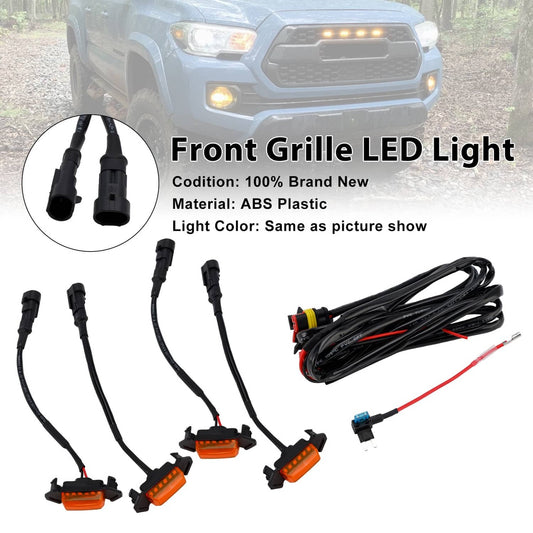 Solid Spare Yellow Lens Amber Light Front Grille LED Light Kit Fit Toyota Tacoma 2016-2023