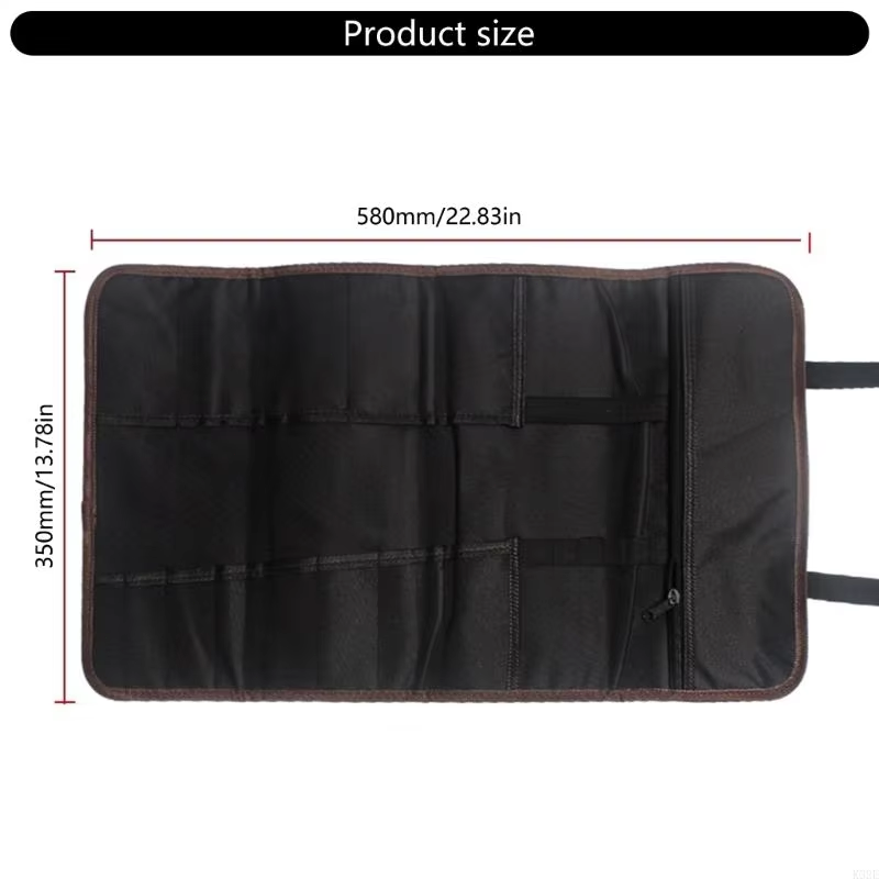 Multi-function Tool Roll Up Bag Canvas Wrench Pouch Organizer Bags w/22 Pocket