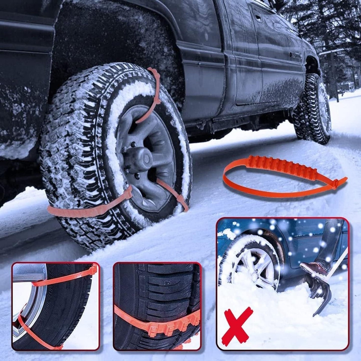 20pcs Winter Anti-skid Chains for Car Snow Mud Wheel Tyre Thickened Tire Tendon