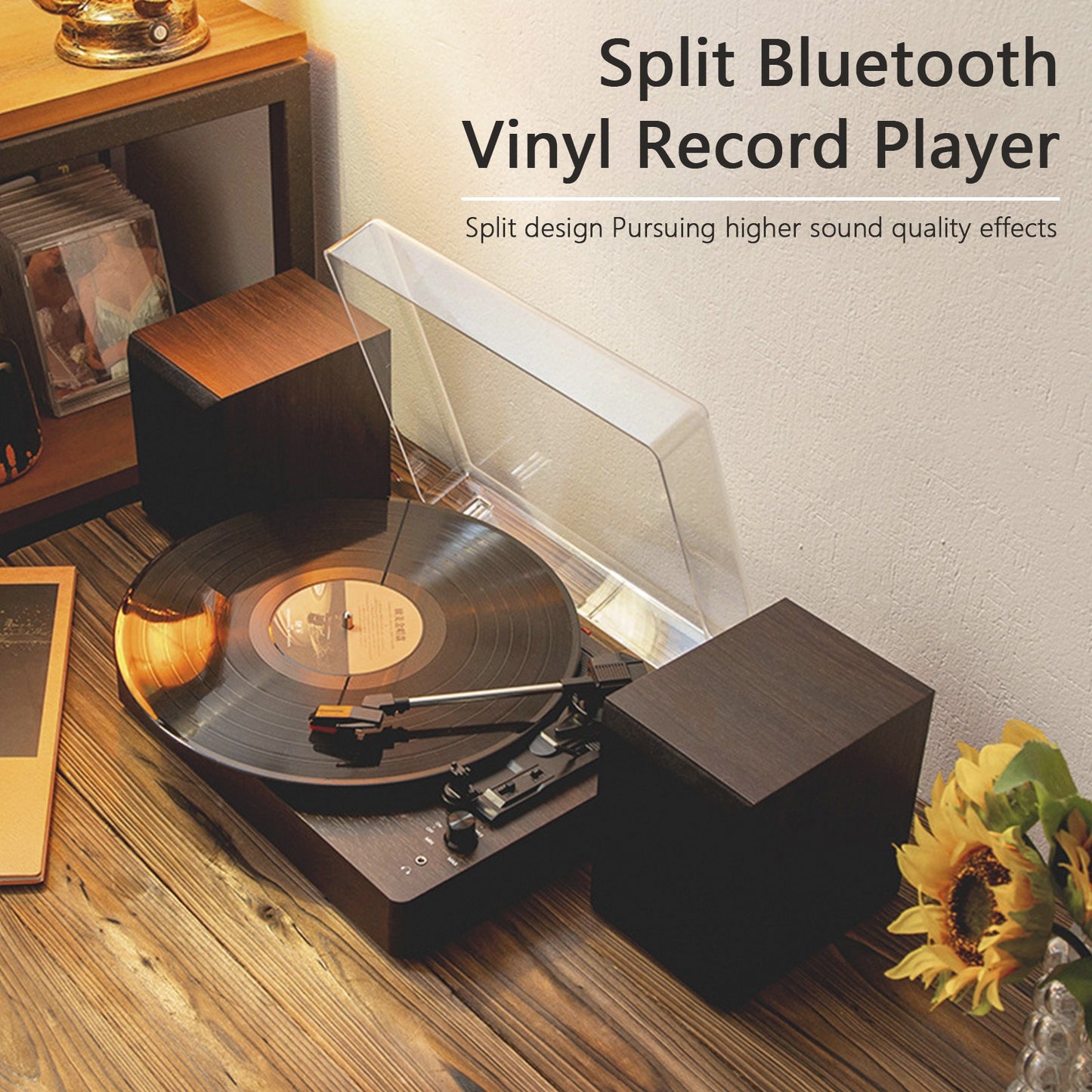 3 - Speed Turntable Decorative Record Player Split Bluetooth Vinyl Record_Player