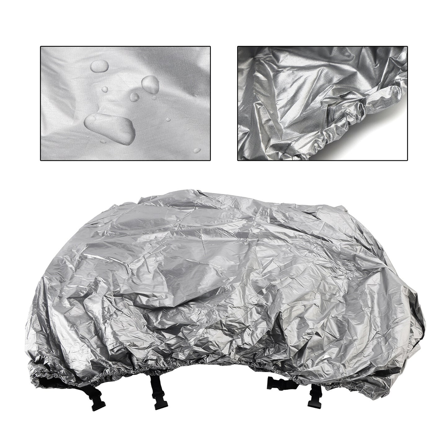 Heavy Duty Boat Cover Waterproof 210D Silver For 16-18Ft Fishing Jon Boat L Beam