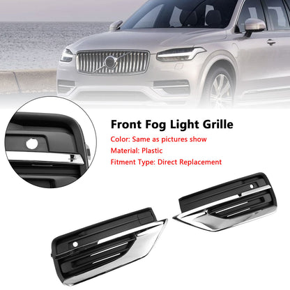 2PCS Front Bumper Fog Light Grille Fog Lamp Grille Fit Volvo XC90 2021-2024