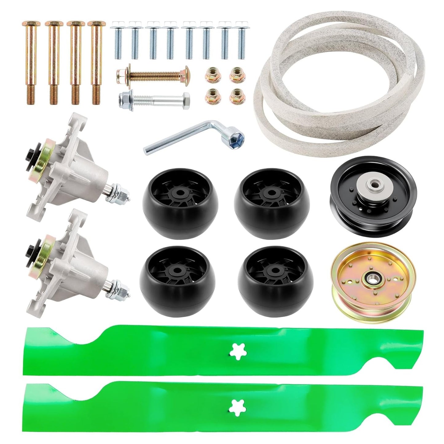 46" Mower Blade Spindle Belt Wheel Idler Kit For Husqvarna RZ4623 RZ46i Z246