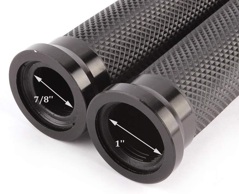 Black 7/8" & 1" Handlebar Hand Grips Rubber Gel For Honda Suzuki Kawasaki Yamaha