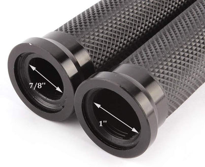 Black 7/8" & 1" Handlebar Hand Grips Rubber Gel For Honda Suzuki Kawasaki Yamaha