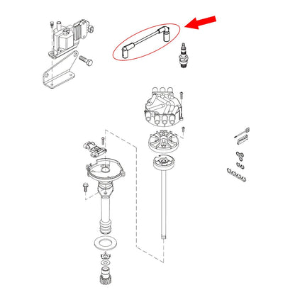 Spark Plug Wire Set for MerCruiser 4.3L Alpha/Bravo V6 - 18-8829-1, 84-863656A2