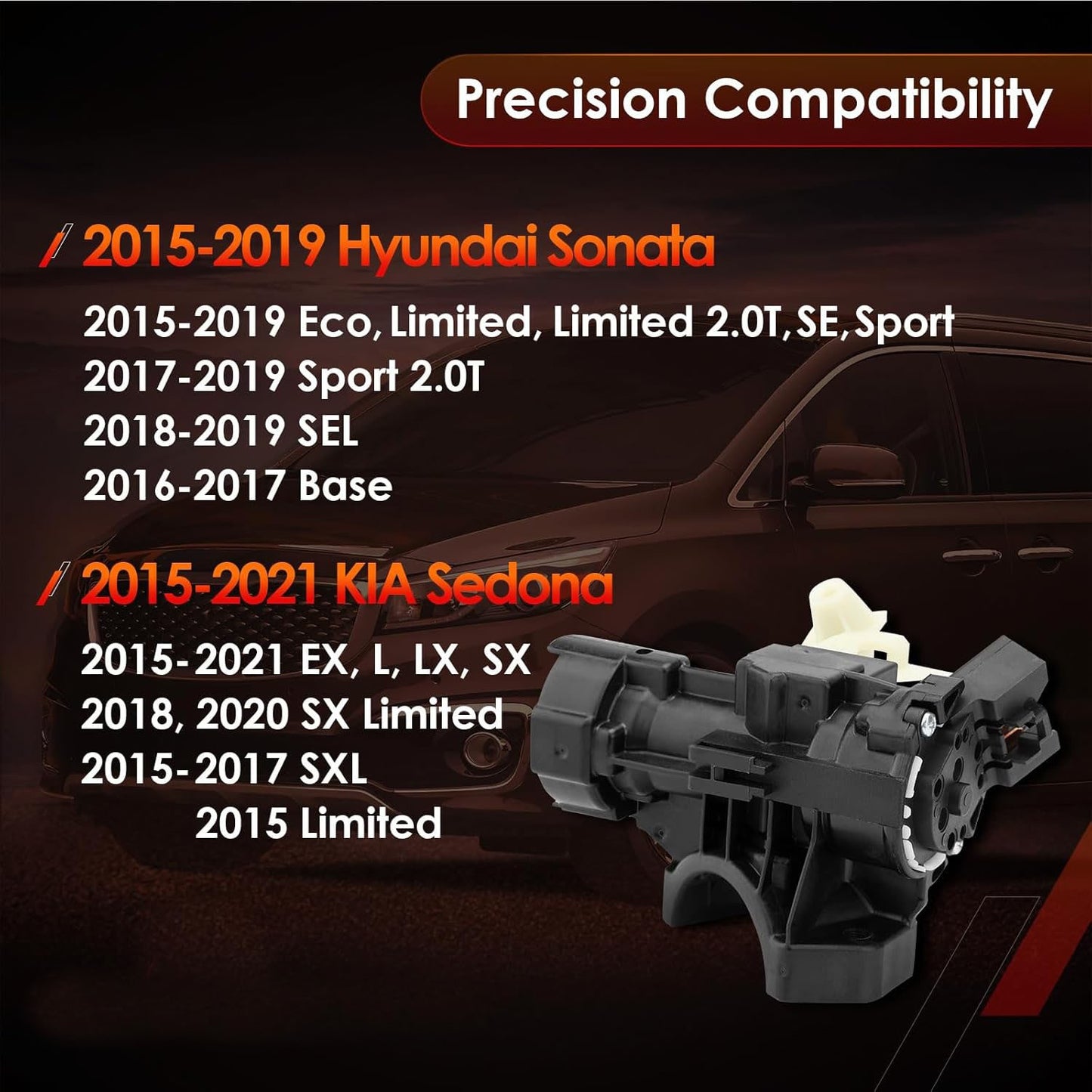 Ignition Lock Switch Cylinder Housing For 2015-2021 Kia Sedona Hyundai Sonata
