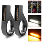 2x Motorcycle Fork Tubes Clamp Amber White LED Turn Signal Blinkers Light 41mm