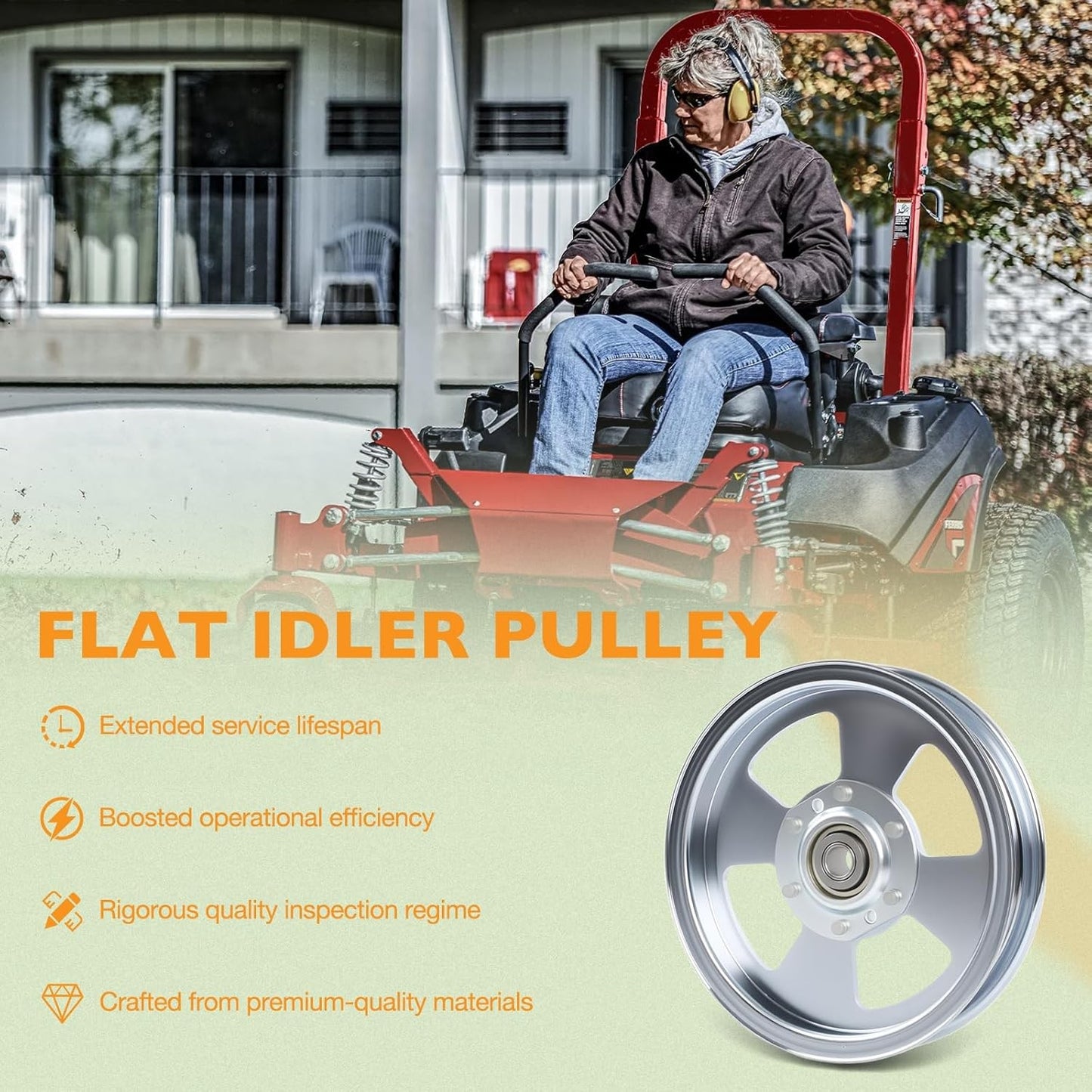 5102831 Flat Idler Pulley For Ferris 48" 52" 61" 72" Deck Lawn Mower 5104717