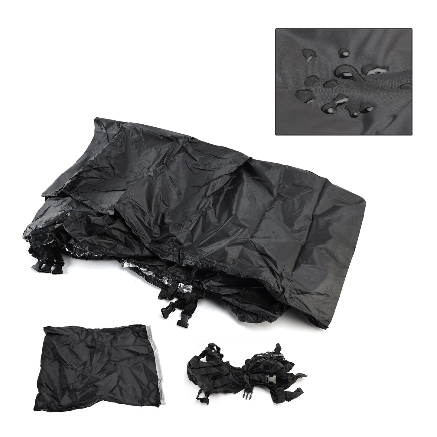 Heavy Duty Boat Cover Waterproof 210D Black For 16-18Ft Fishing Jon Boat L Beam