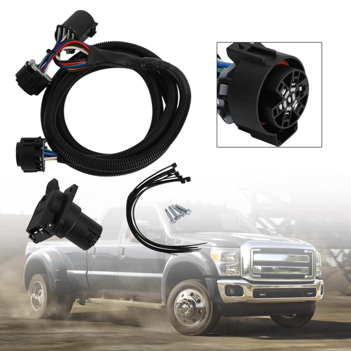 Truck Bed Trailer Wiring Harness for Ford Super Duty F250 F350 F450 F550 17-22