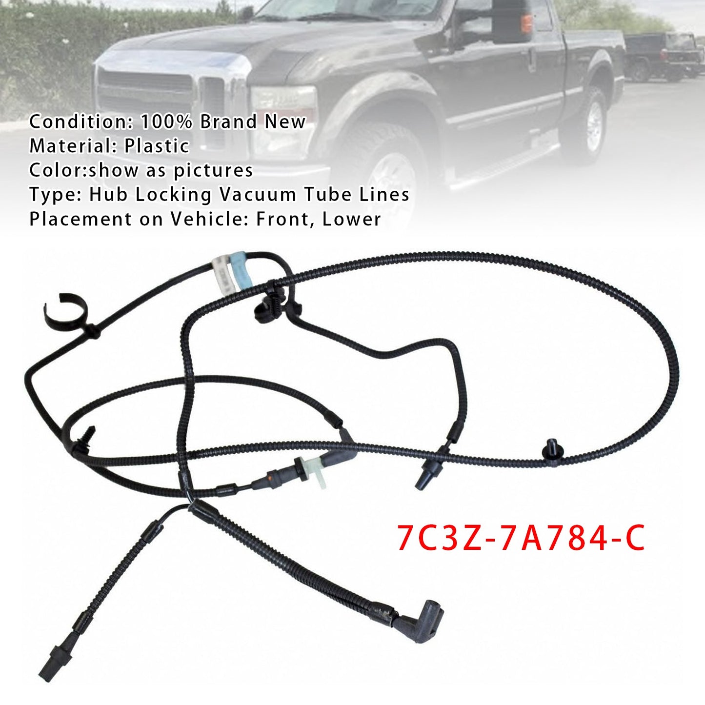 Hub Locking Vacuum Tube Lines 7C3Z-7A784-C For Ford F-250 Super Duty 2008-2010
