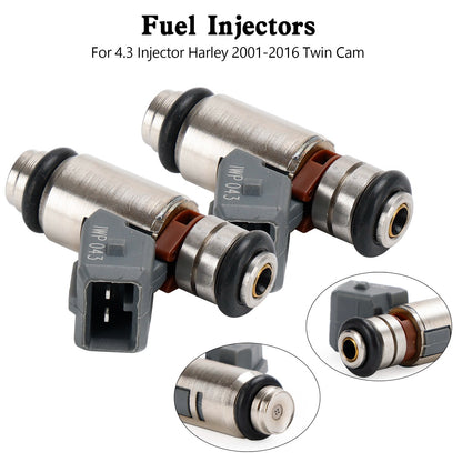 2PCS Fuel Injector 27609-01B For 4.3 Injector Harley 2001-2016 Twin Cam