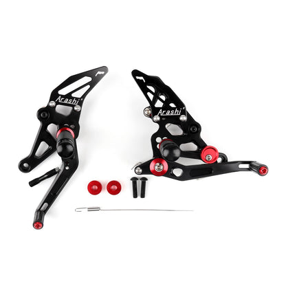 Adjustable Rearsets Footrest Foot Peg Rear Set for Yamaha MT-07 FZ-07 MT07 Black