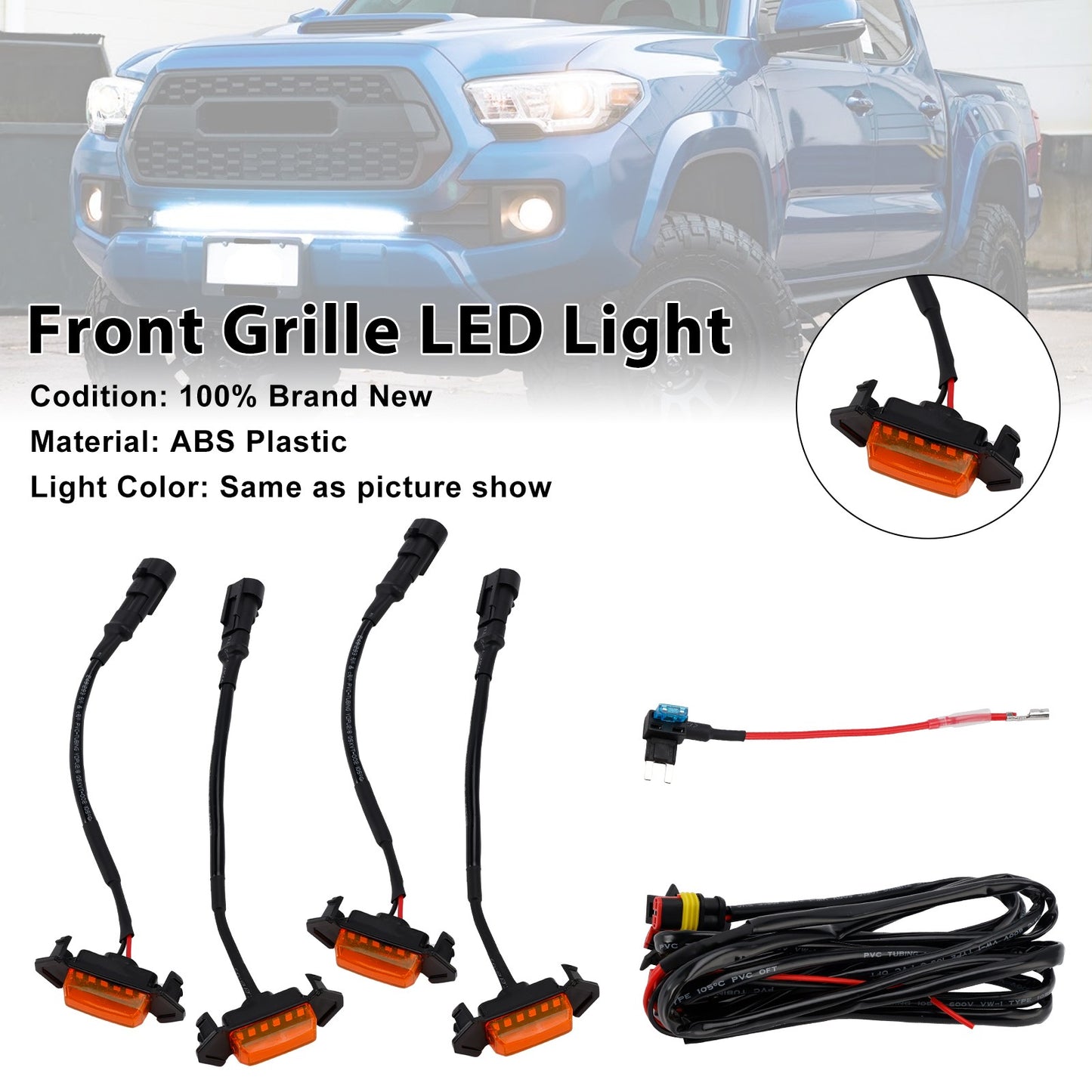 4PCS/Set LED Lights For Front Bumper Grille Tacoma 2016-2023 PT228-35170 2022