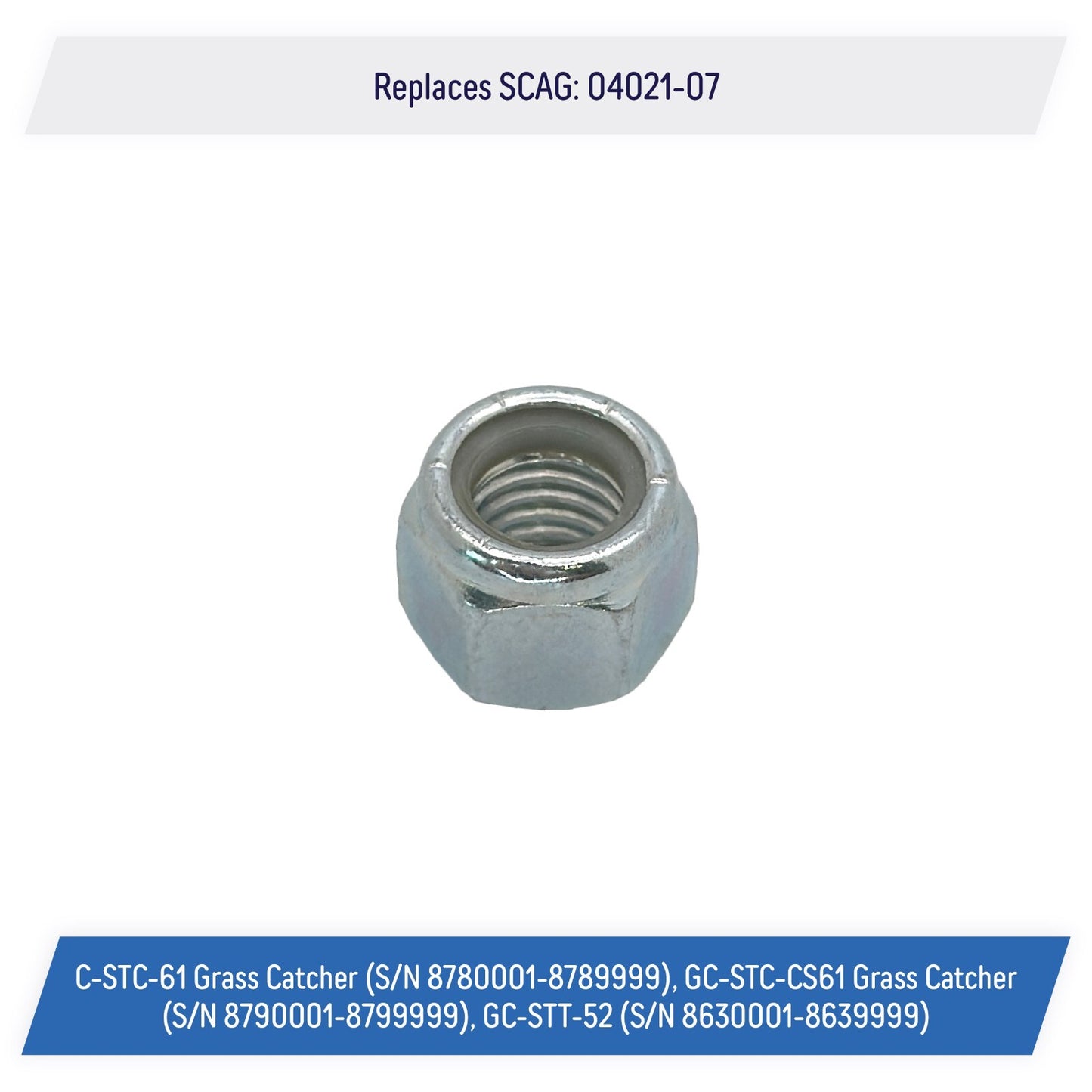 Elastic Type Hex Lock Nut 1/2"-13 Replacement for SCAG 04021-07 (2 Pack)