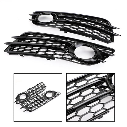 Black Honeycomb Style Fog Light Grill Bumper For Audi A4 S-LINE S4 2008-2012