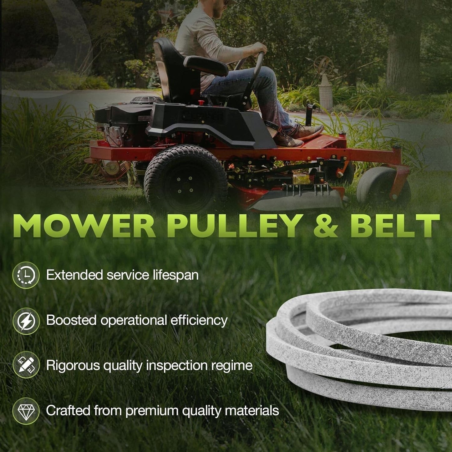 169" x 5/8" Mower Deck Belt For Country Clipper Avenue Boulevard Challenger XLT