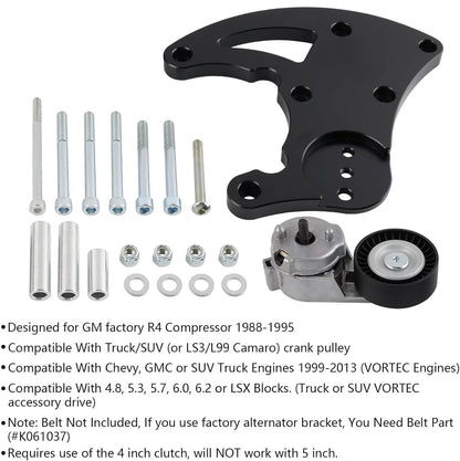 High Mount AC Bracket For LS1 LS2 LS3 LS6 Swap For Vortec Truck Engines LQ R4 LS