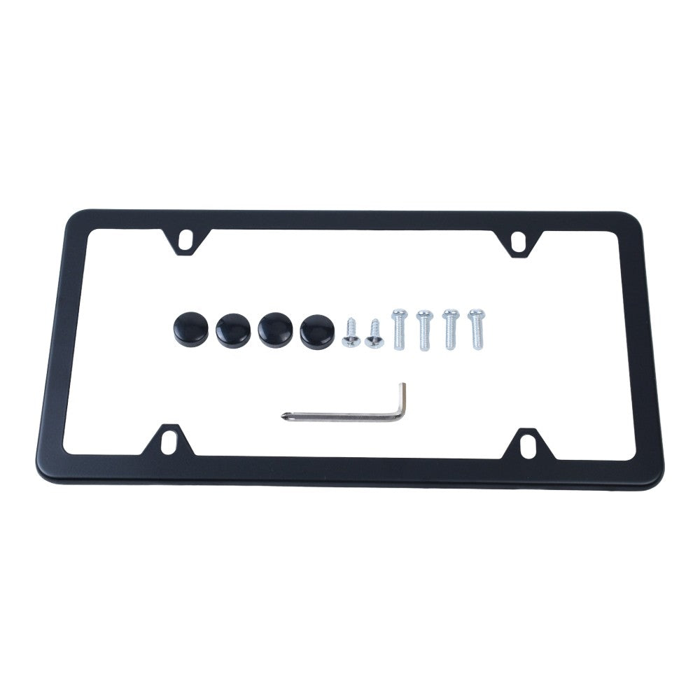 Fits For BMW License Plate Frame Stainless Steel BLACK SLIMLINE 82120010399