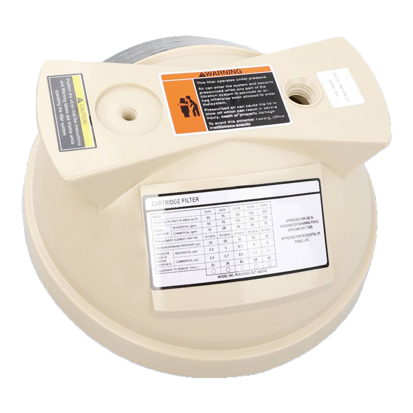 Pool Filter Cover Lid Fit Pentair Clean & Clear Predator 50 100 125 Square Feet
