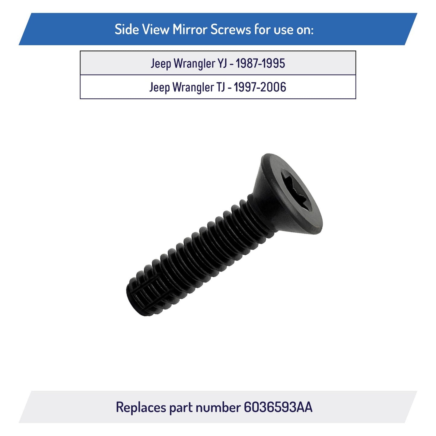 Side View Mirror Screws for Jeep Wrangler YJ TJ LJ 1987-2006 - 6036593AA (6)