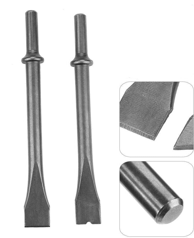 3PC EXTRA LONG BIT SET FOR AIR CHISEL PUNCH HAMMER TOOL FLAT TAPERED BOLT CUTTER