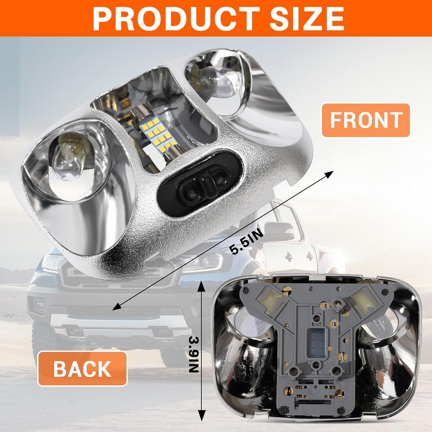 F37Z-13776-B LED Interior Overhead Ceiling Roof Dome Light Lamp For Ranger 93-04