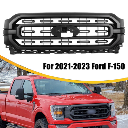 Matte Black Front Bumper Upper Grill Grille For 2021 2022 2023 Ford F-150 XLT