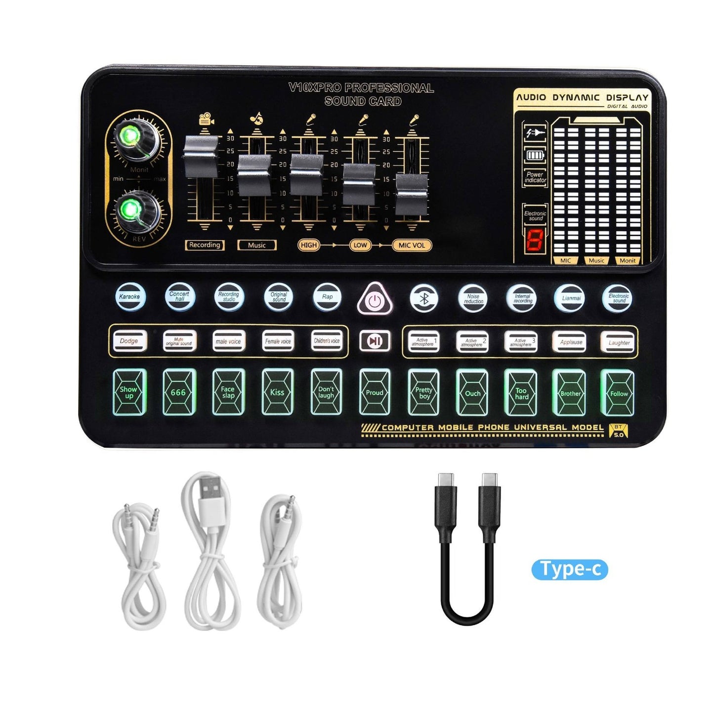 V10 Sound Card Live Sound Card Mobile Phone Karaoke Computer Live Broadcast #8