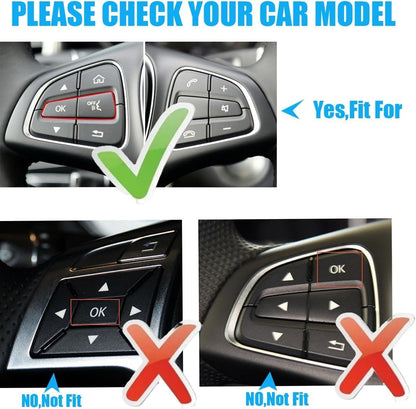 Steering Wheel Button Black Trim For Mercedes Benz GLC C Class W205 2015-2018 Y