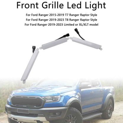 Front Bumper Grille Grill White Led Light Fit Ford Ranger 2015-2023 T7 T8