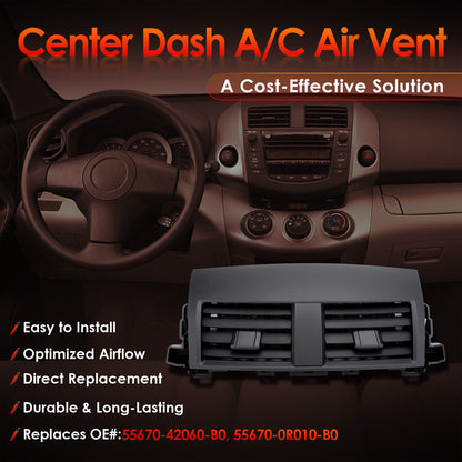 Center Dash A/C Air Vent Trim Panel Cover For 2006-12 Toyota RAV4 55670-42060-B0