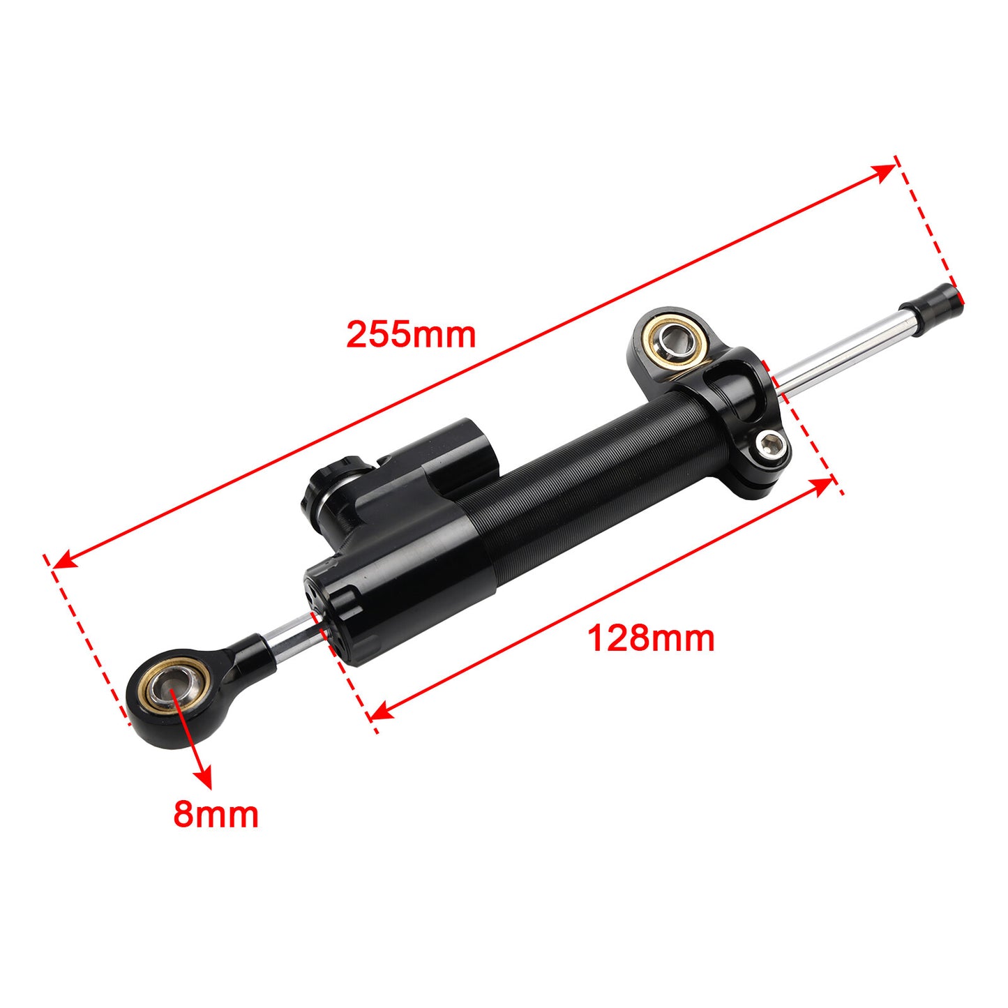 Universal Motorcycle CNC Adjustable Steering Damper Stabilizer Top Black US