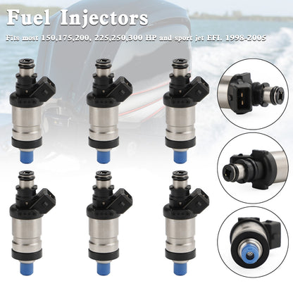 6* 18715T1 Fuel Injectors For Mercury Outboard 150 175 200 225 250 300 HP 98-05