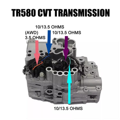 4PCS Torque Converter AWD Solenoid For Subaru Lineartronic CVT TR580 TR690