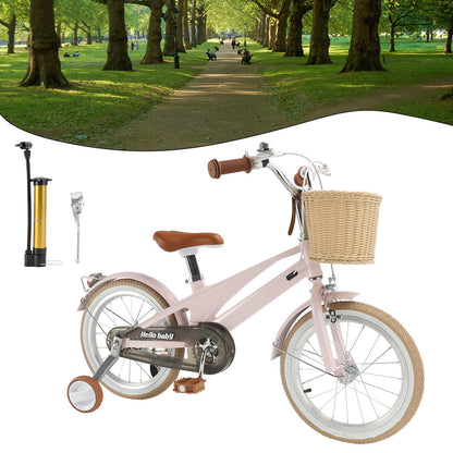 16 inches Kid's Bike Child Bicycle for Ages 7~9 Years Boys and Girls with Basket