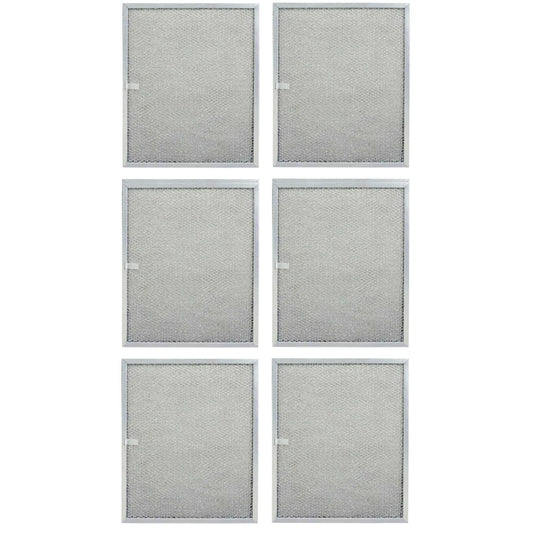Solid Spare (6-Pack) Broan Model BPS1FA36 Compatible Aluminum Mesh Grease Range Hood Filter